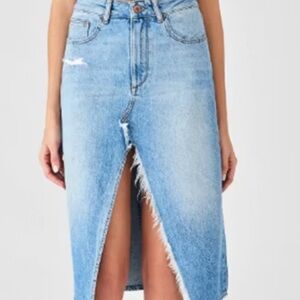 Zara Light Blue Denim Pencil Skirt